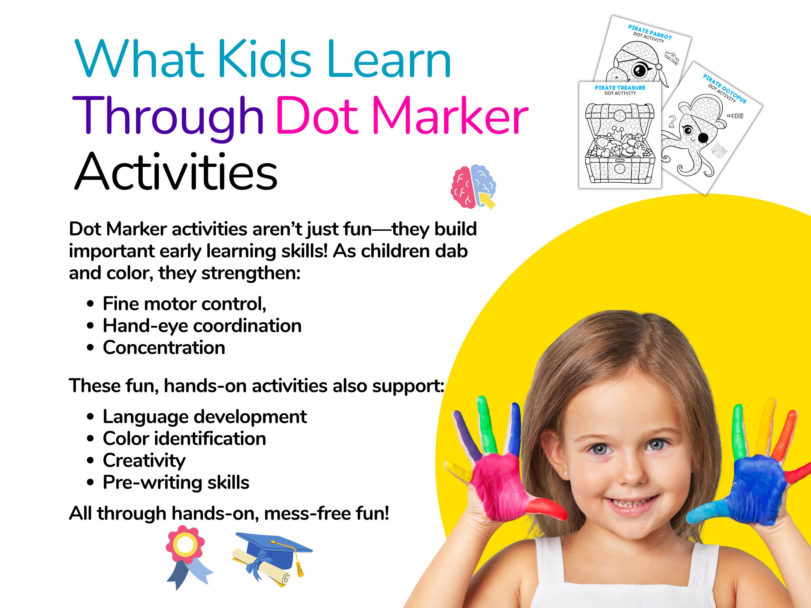 Pirate Dot Marker Activity Bundle | 8 Printable Dot Marker Pages + 6 ...
