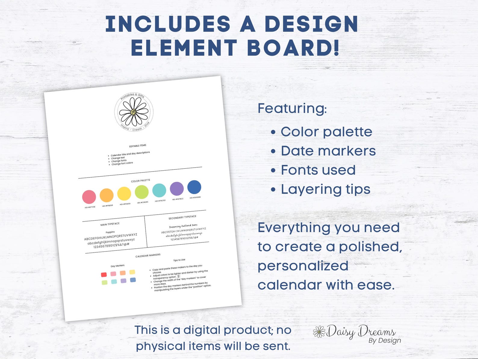 Editable School Calendar Canva Template, Rainbow PTA PTO Club Planner ...