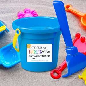 Buckets of Fun End of Year Gift Tag Printable | Last Day of School | Summer Party Favor Tag | Classmate Teacher Gift | Instant Download image 4