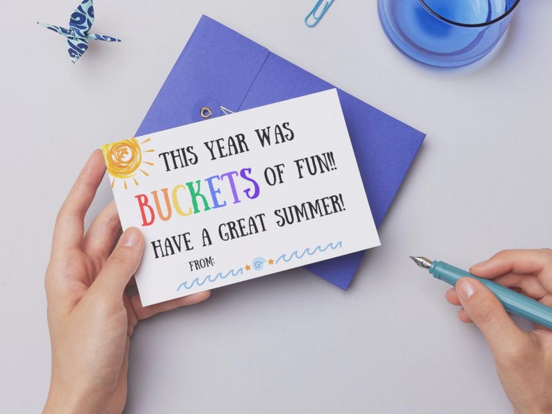 Buckets of Fun End of Year Gift Tag Printable | Last Day of School | Summer Party Favor Tag | Classmate Teacher Gift | Instant Download image 3