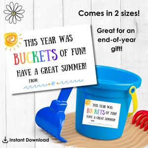 Etiqueta de regalo imprimible de fin de año "Cubos de diversión" / Último día de clases / Etiqueta de recuerdo para fiesta de verano / Regalo para compañeros de clase y maestros / Descarga instantánea