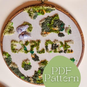 EXPLORE Moss Embroidery Pattern - PDF