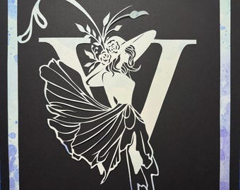 Recorte de papel personalizado - letra W