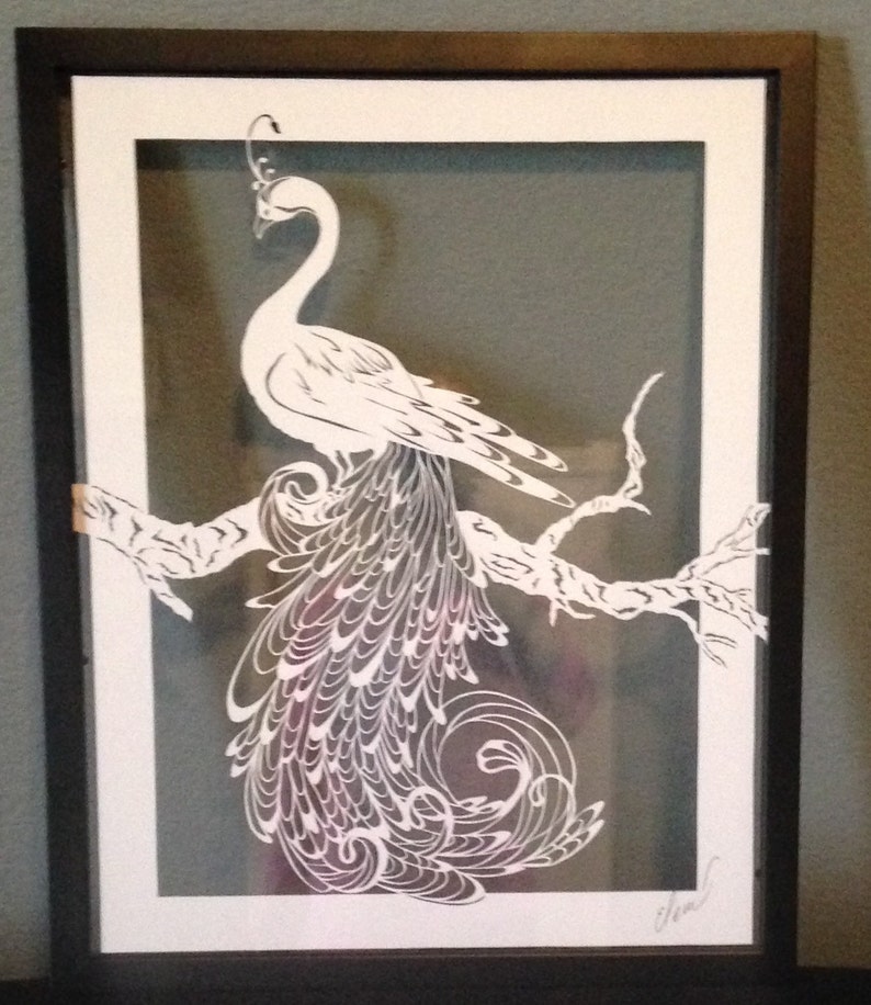 Original paper cut-Peacock, free shipping for paper cut only image 1