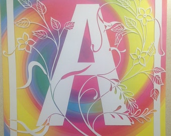 Letter A custom paper cut