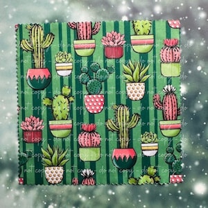 Flower Cactus Succulent Aloe Potted Plant Microfiber Lens Cleaning Cloth - For Reading Glasses Sunglasses Phone Screen Camera Lenses