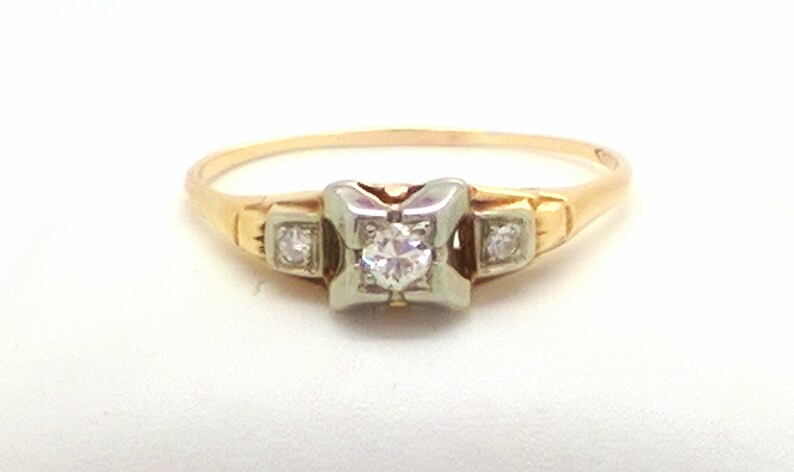 Antique Edwardian .16ct VS2 Euro Cut Diamond Engagement Ring