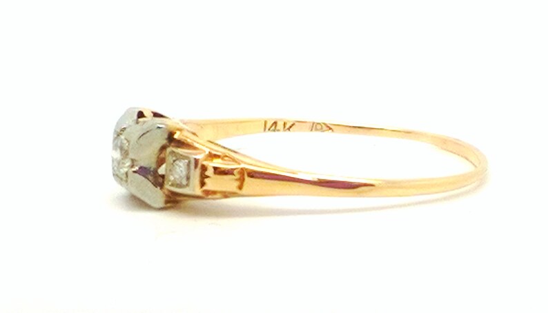 Antique Edwardian .16ct VS2 Euro Cut Diamond Engagement Ring