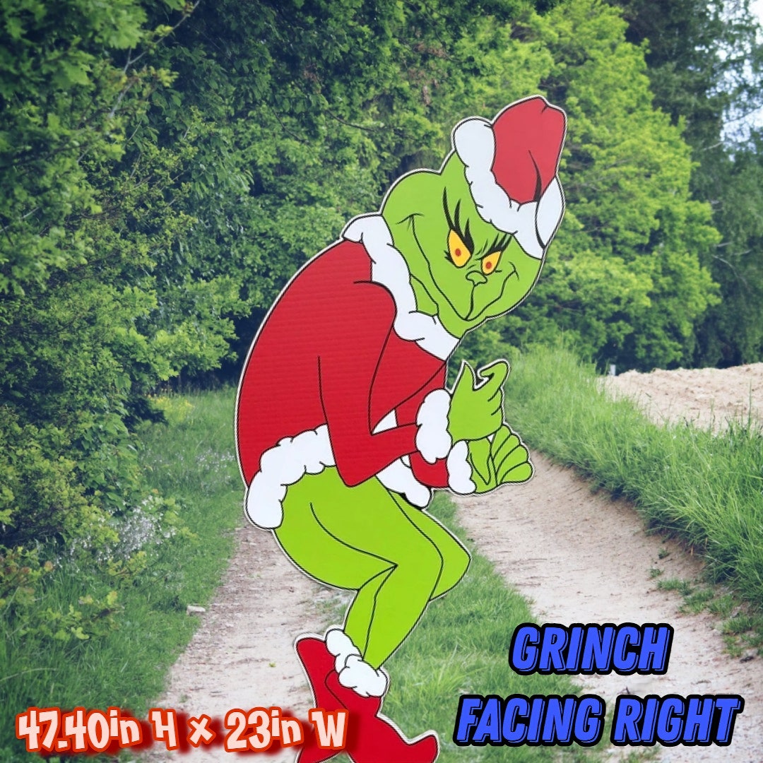 Huge Grinch Stealing Christmas Lights RIGHT Facing Grinch Etsy Grinch Stealing Christmas Lights