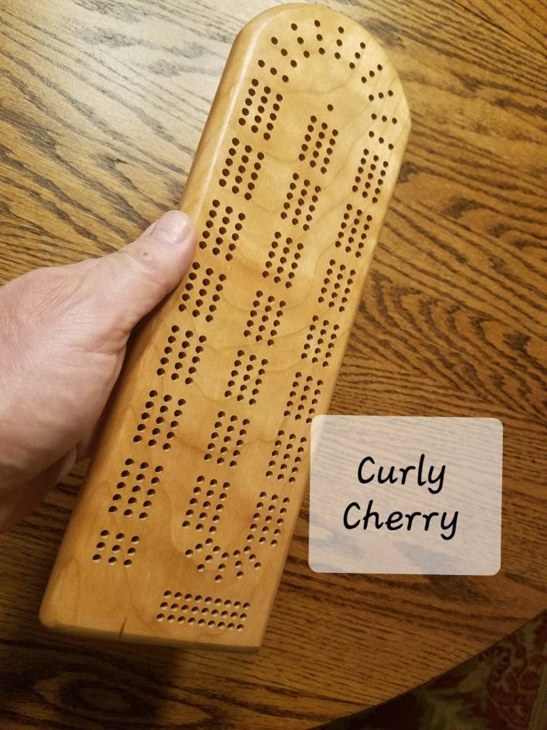 Cribbage Board with pegs and optional peg storage. Many Etsy