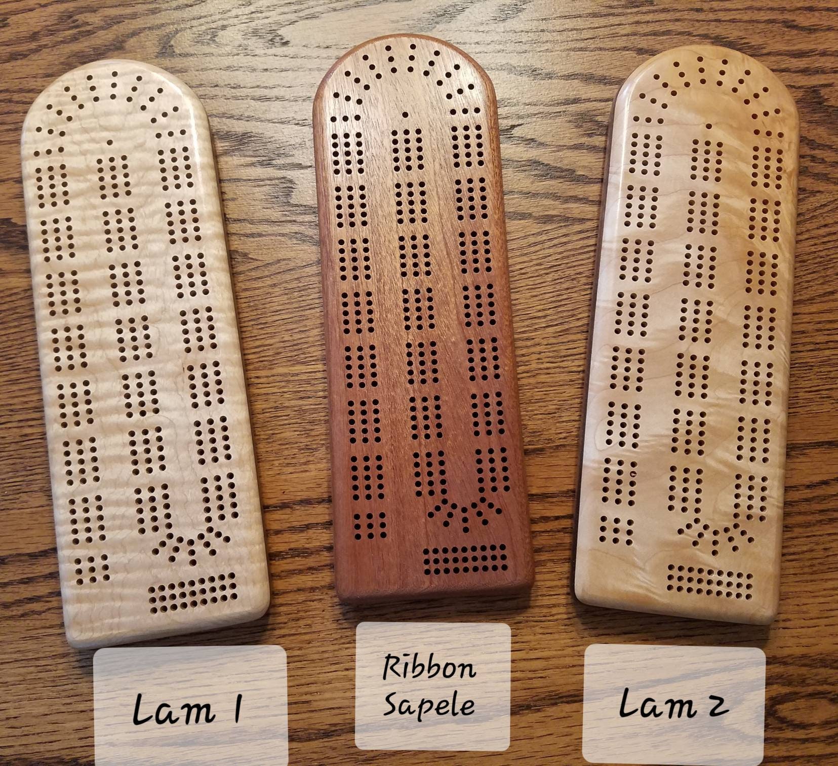 Cribbage Board with pegs and optional peg storage. Many Etsy