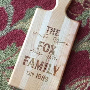 Personalized Cutting Board- Made to Order-Family Name or Monagram on Cherry wood or Maple