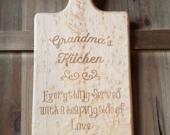 Laser Engraved Cutting Board -Birdseye Maple - FREE SHIPPING