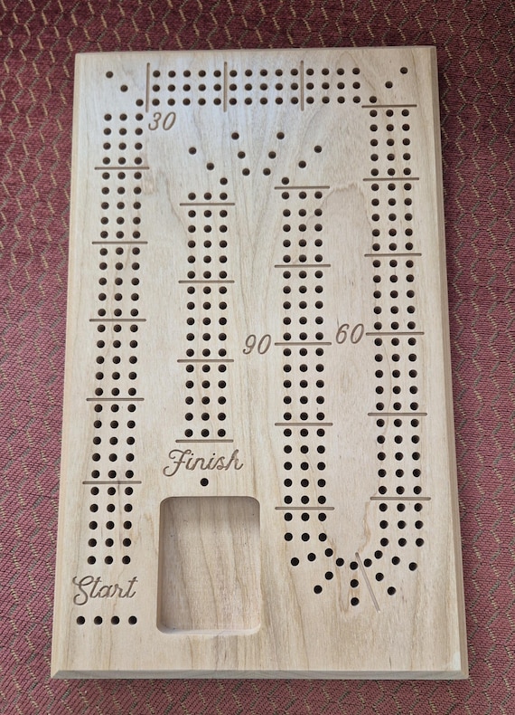 Cribbage Board With Large Holes for the Visually Impaired. Warning