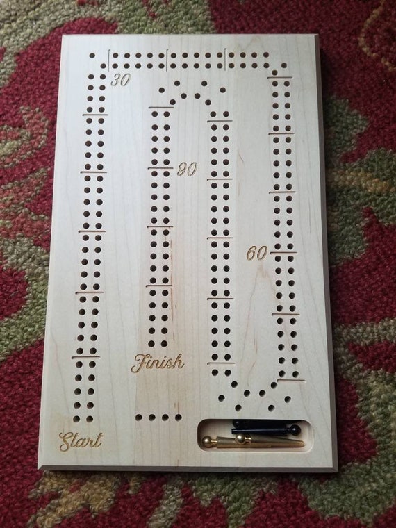 Cribbage board with large holes for the visually impaired. Etsy