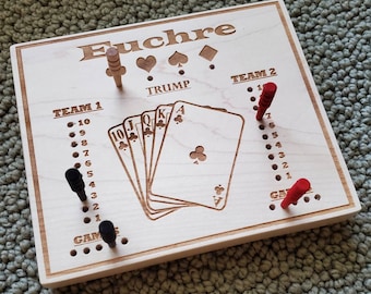 Euchre Score Board with Pegs.  WARNING:  Contains small parts that could be a choking hazard.