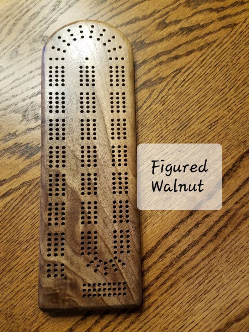 Cribbage Board with pegs and optional peg storage. Many Etsy