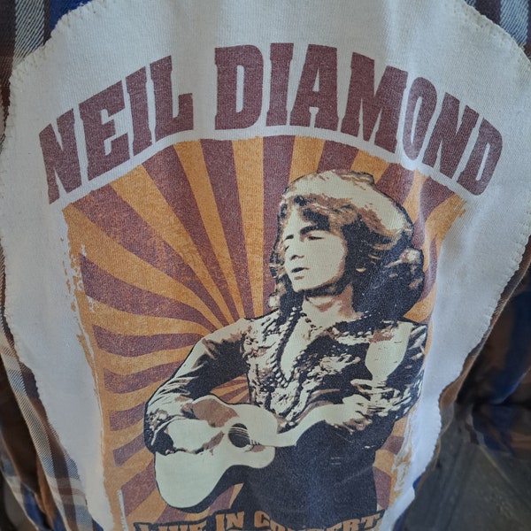Neil Diamond Flannel Shirt, Recycled Unisex Flannel Shirt
