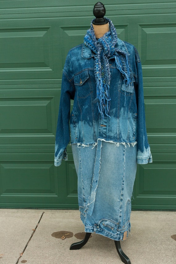 plus size denim duster jacket