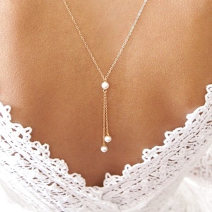 Wedding jewelry - Wedding back necklace - Bridal back necklace - Bridal back jewelry - Bridal backless jewelry