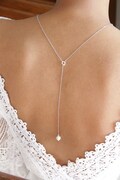 Silver Bridal Back Necklace, Jewel, Wedding Back Necklaces, Bridal Jewelry, Backless Wedding Dresses, Rose Gold Plated or sterling Silver 