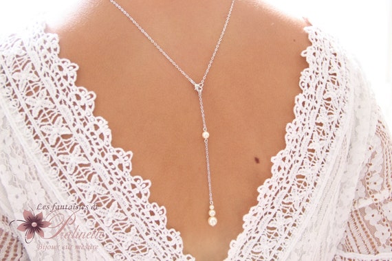 Collier de dos mariage - Bijoux mariage - Collier mariage de dos - Collier de mariée dos nu - Bijou mariage de dos - Bijou de dos mariage