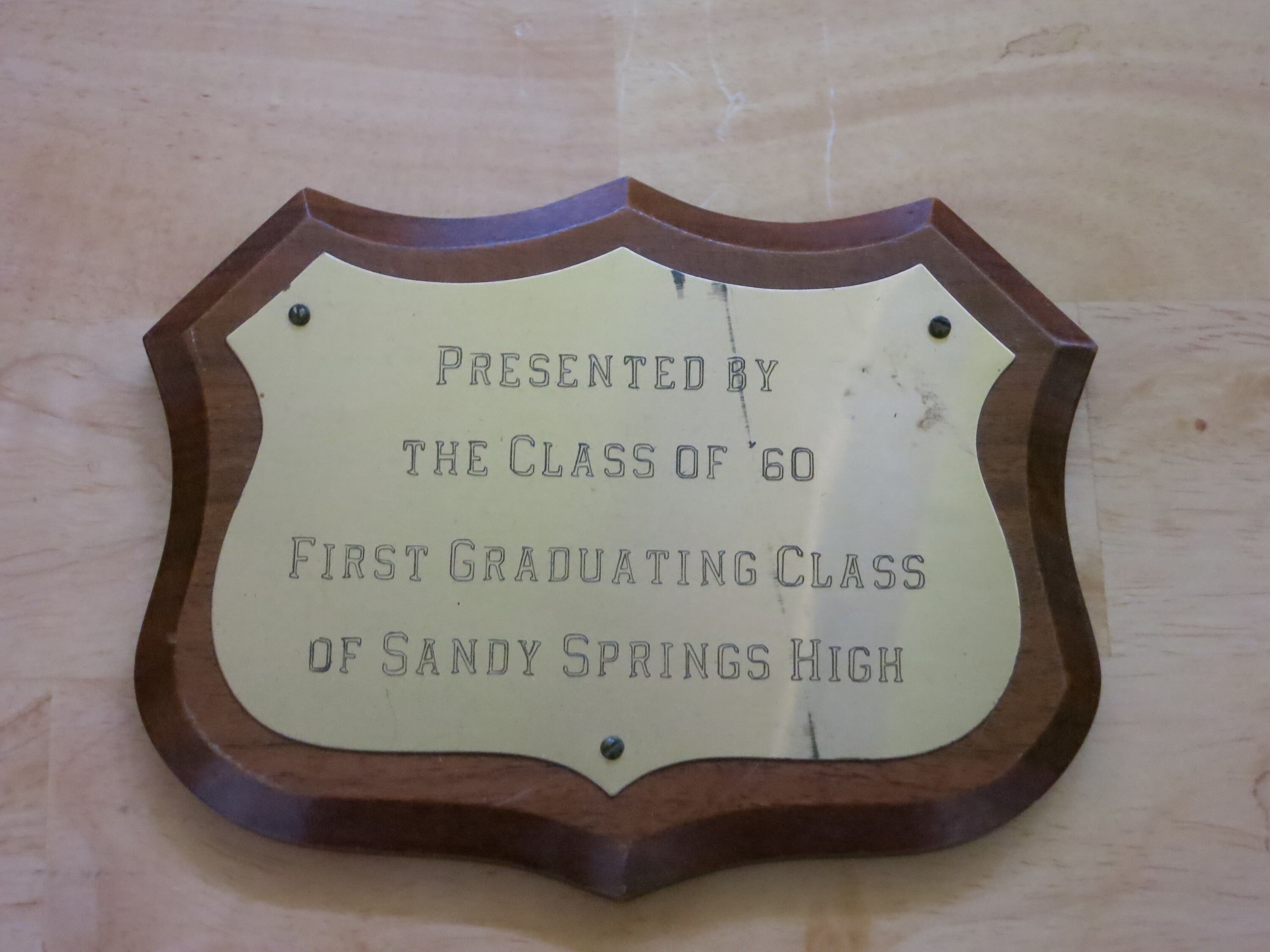 Sandy Springs High School 1960 brass and wood Etsy