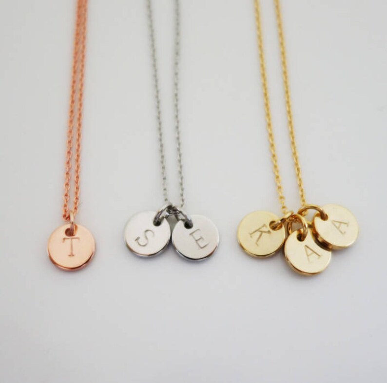 532 Dainty Personalized Initial Necklacedisk Pendant - Circle Pendant Initial Necklace 532 Dainty Personalized Initial Necklacedisk Pendant - Circle Pendant Initial Necklace