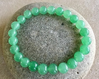 HEALING - Leo Zodiac Bracelet. Green Aventurine. Beaded Bracelet. Chakra Bracelet. Heart Chakra. Unisex Bracelet. Simple Stretch Bracelet.