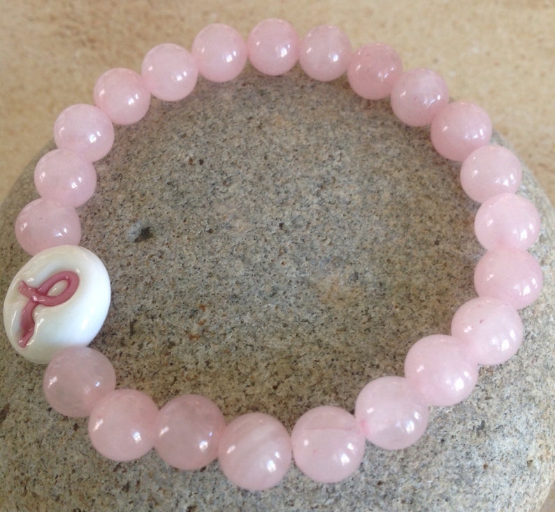 Breast Cancer Awareness Bracelet. Rose Quartz. Deep Healing. | Etsy