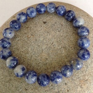 SPIRITUAL STONE.Power Bracelet.Blue Sodalite Gemstone.Beaded Bracelet.Stretch Bracelet. Simple Bracelet. Minimalist Bracelet. Mens Bracelet.