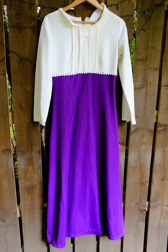 Vintage crimped psych maxi dress