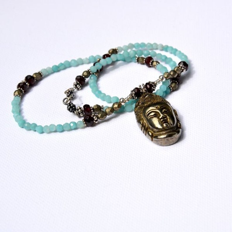 Pyrite Buddha Compassion and Spirituality necklace