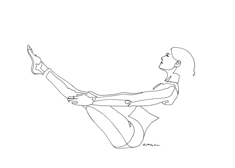 Digital Download of Yoga Line Drawing Boat Pose Navasana Etsy