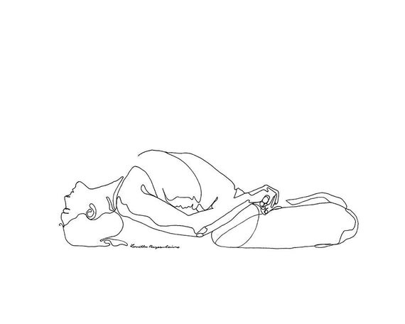Fish Pose Yoga Drawing Matsyasana Etsy