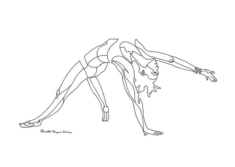 Digital Download of Yoga Line Drawing: Wild Thing Pose | Etsy