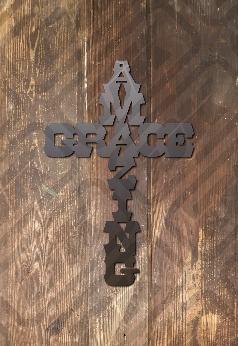 AMAZING GRACE CROSS Metal Cross Amazing Grace Wall Decor Etsy