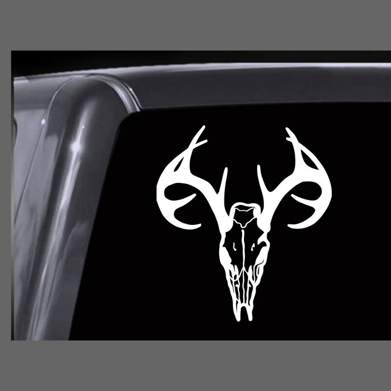 American Flag Deer Skull Decal – 3M Vinyl Sticker For Truck, Car, Laptop – Matte Finish