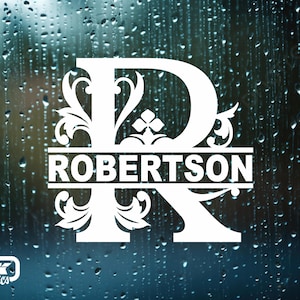 Monogram Vinyl Decal | Name and Initial. Window Sticker