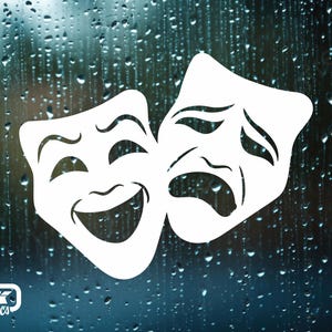 Cinema Comedy and Tragedy Vinyl Decal. Car Window Sticker - Etsy