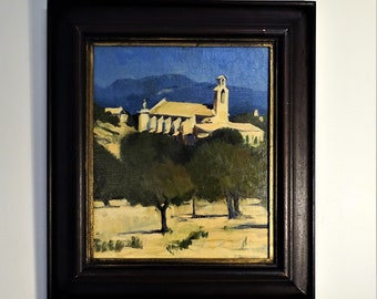 Neale Worley RP NEAC (1962-) original oil panting Es Carrixto Mallorca 93 signed framed modern English living artist new home birthday gift