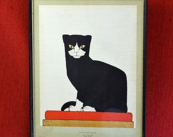 Bart Van Der Leck The Cat vintage print framed art special new home Holiday gift