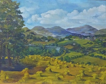 Philip Matthews (1916 - 1984) original oil painting rural landscape signed framed Irish Maidenhead Devizes interest wall art decor unique