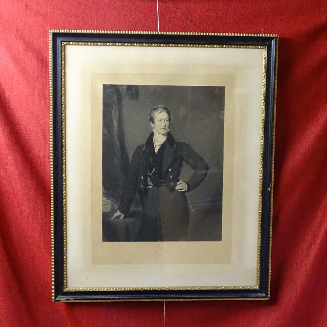 Sir Robert Peel Antique Mezzotint Very Rare Print British Politician