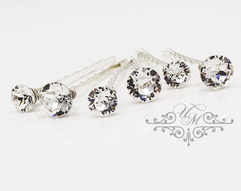 Set of 6 Swarovski Crystal hair pins Wedding Hair pins Wedding hair Accessories Bridal Bridesmaids hair pins Swarovski rhinestone Headpiece