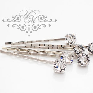 Set of 6 Swarovski Crystal hair pins 6mm 8mm 10mm Wedding Hair pins Accessories Bridal Bridesmaids hair pins Swarovski rhinestone Headpiece