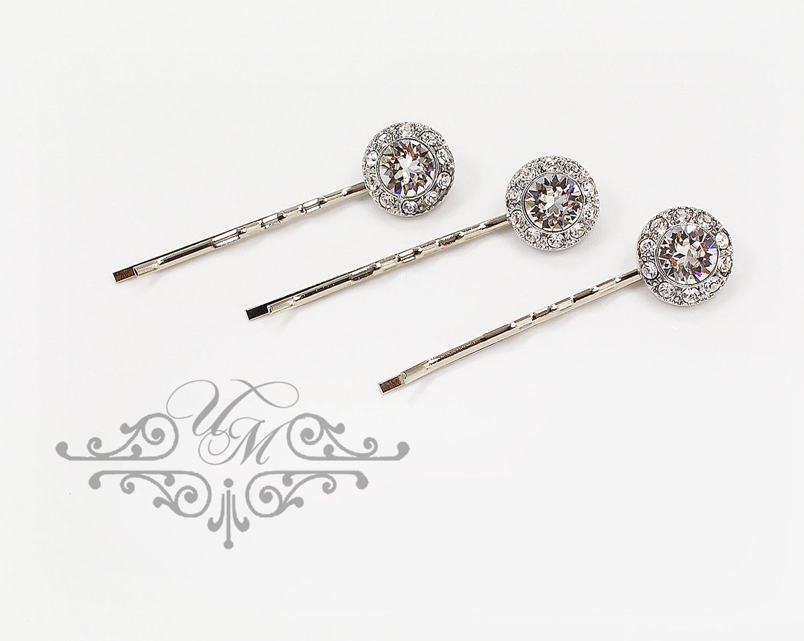 Set Swarovski Crystal hair pins Wedding Headpiece Wedding Hair Etsy
