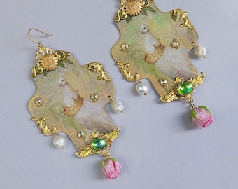 Earrings in Baroque, Rococo style "Delicatesse"