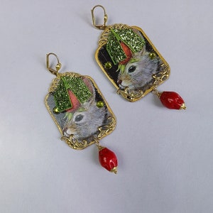 On Request ONLY - Earrings in Baroque, Rococo style &quot;Whimsical farm&quot;
