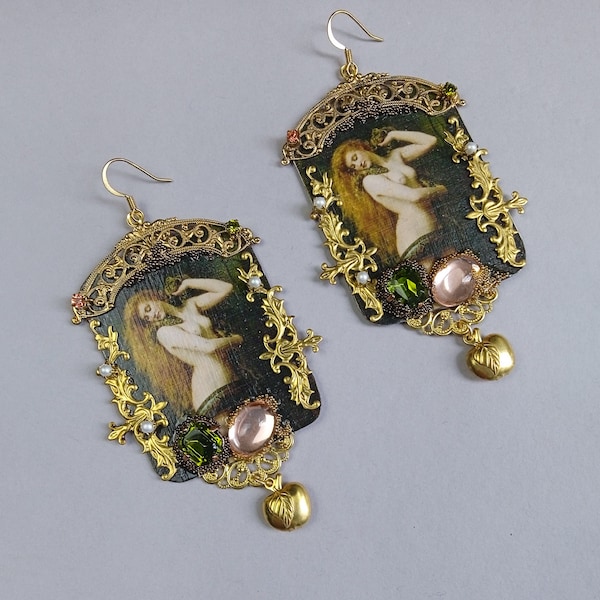 SOLD OUT -  Earrings in Baroque style "Temptation" from John Collier's painting